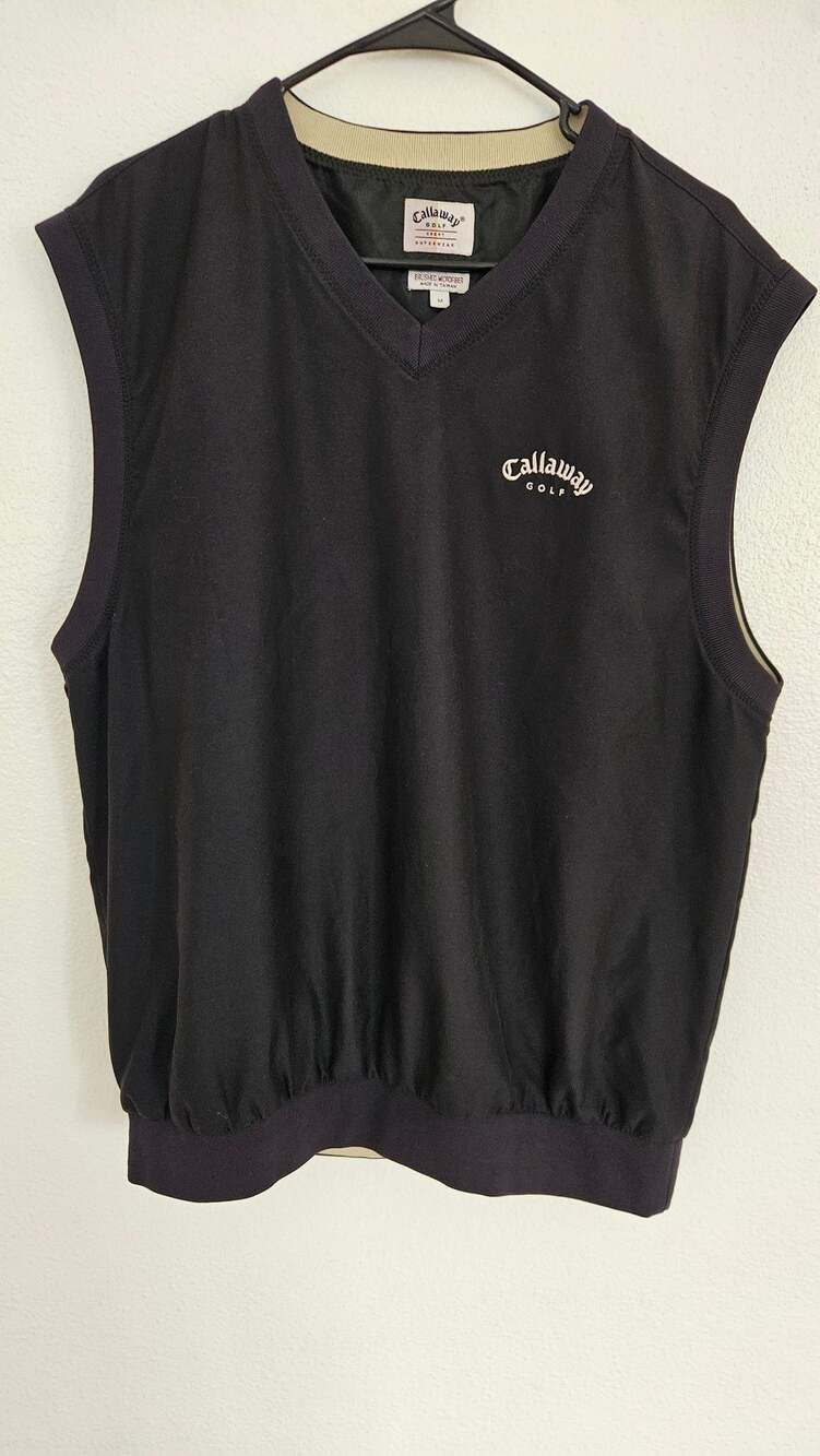 Callaway Golf Vest Size M Black Windbreaker